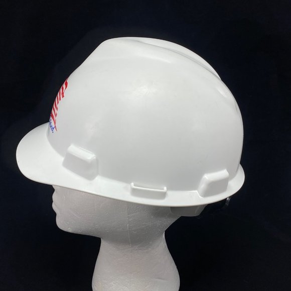 Patriotic Hard Hat Cap White MSA V-Gard Freedom Series Class E/G Type 1 Medium - Picture 2 of 11